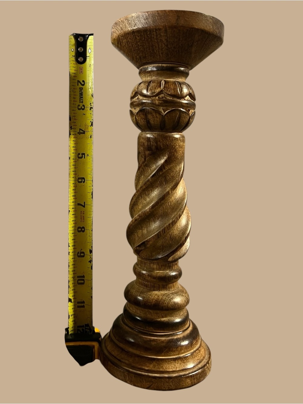 Wood candle stick